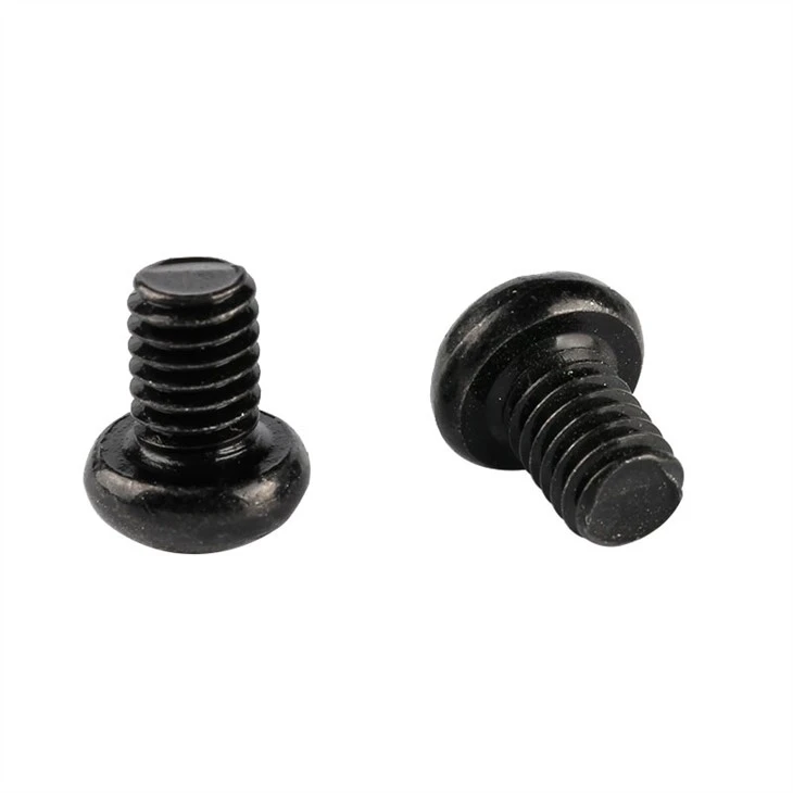 Small phillips black round head screw