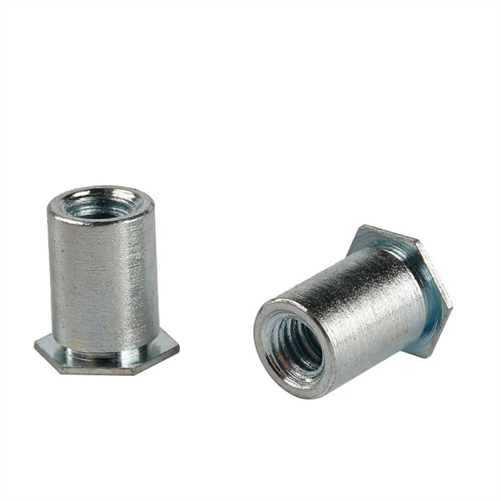 Blue anodized CNC insert hexagon rivet nut